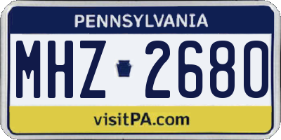 PA license plate MHZ2680