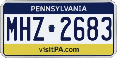 PA license plate MHZ2683