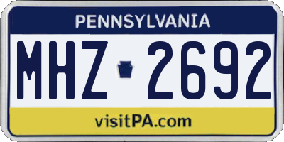 PA license plate MHZ2692