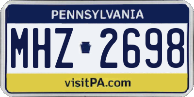 PA license plate MHZ2698