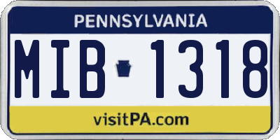 PA license plate MIB1318