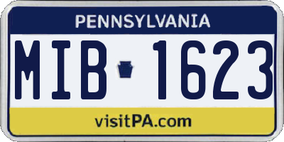 PA license plate MIB1623