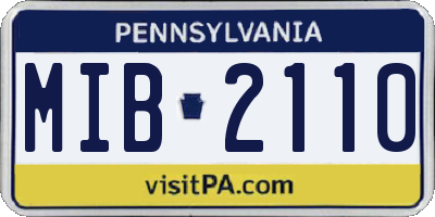 PA license plate MIB2110