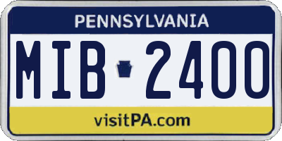 PA license plate MIB2400