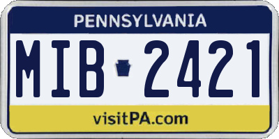 PA license plate MIB2421