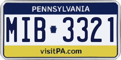 PA license plate MIB3321