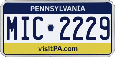 PA license plate MIC2229