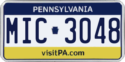 PA license plate MIC3048