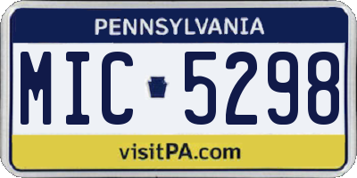 PA license plate MIC5298
