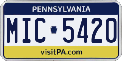 PA license plate MIC5420