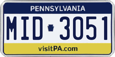 PA license plate MID3051