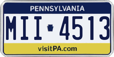 PA license plate MII4513