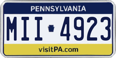 PA license plate MII4923