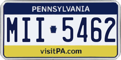 PA license plate MII5462
