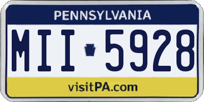 PA license plate MII5928