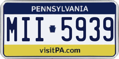 PA license plate MII5939