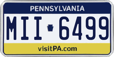 PA license plate MII6499