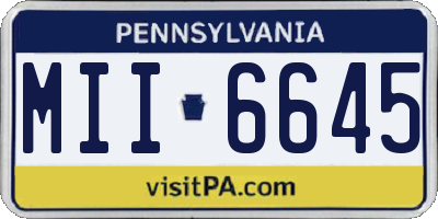 PA license plate MII6645