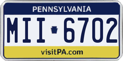 PA license plate MII6702