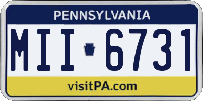 PA license plate MII6731