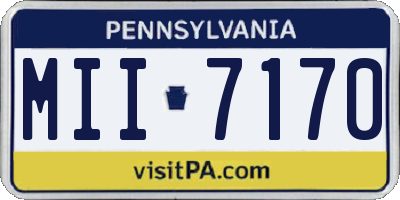 PA license plate MII7170