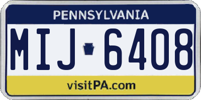 PA license plate MIJ6408