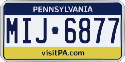 PA license plate MIJ6877