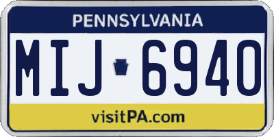 PA license plate MIJ6940