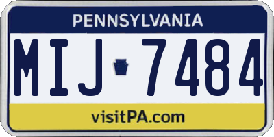 PA license plate MIJ7484