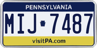 PA license plate MIJ7487