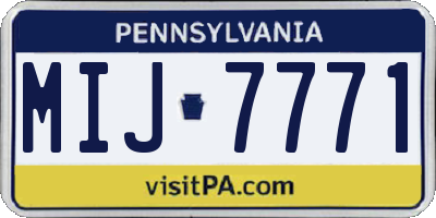 PA license plate MIJ7771