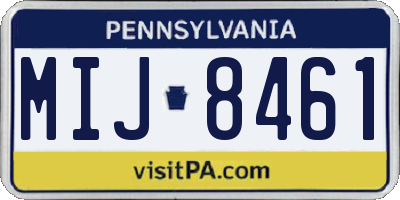 PA license plate MIJ8461