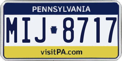 PA license plate MIJ8717