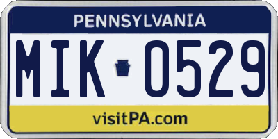 PA license plate MIK0529