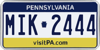 PA license plate MIK2444