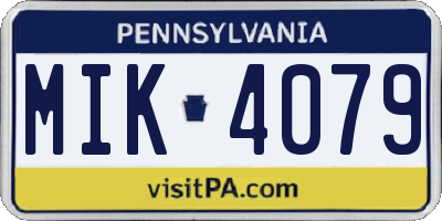 PA license plate MIK4079