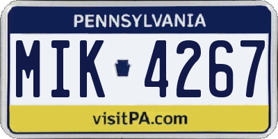 PA license plate MIK4267