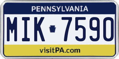 PA license plate MIK7590