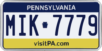 PA license plate MIK7779