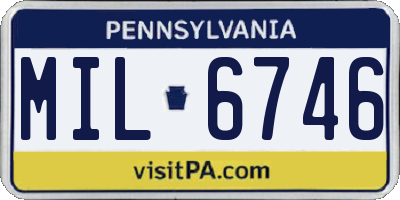 PA license plate MIL6746