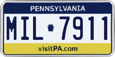 PA license plate MIL7911
