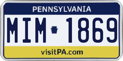 PA license plate MIM1869