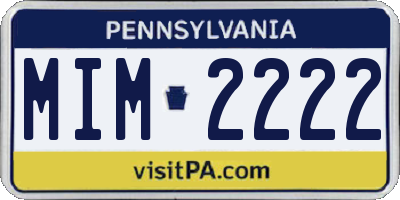 PA license plate MIM2222