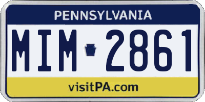 PA license plate MIM2861
