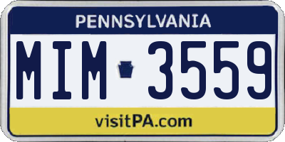 PA license plate MIM3559