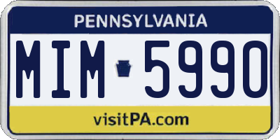 PA license plate MIM5990
