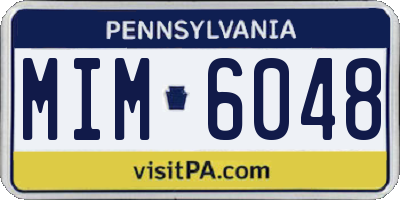 PA license plate MIM6048