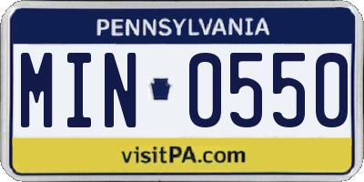 PA license plate MIN0550