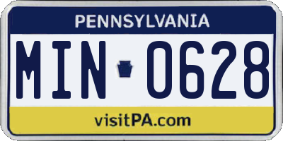 PA license plate MIN0628