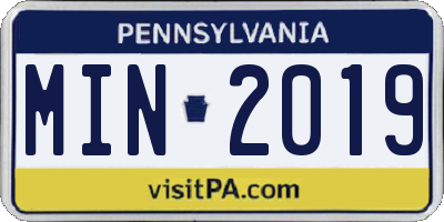 PA license plate MIN2019
